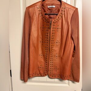 Women’s Peter Nygard Burnt Orange Leather Jacket